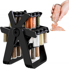 360° Rotating Spice Rack Tower with 18 Jars | Space-Saving Kitchen Organizer