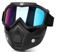 Full Face Mask with Goggles for Motorbike Riders | Protective Shield for Dust, Wind, and UV Protection