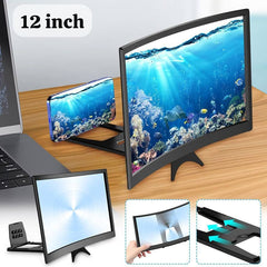 12-Inch Mobile Phone Screen Magnifier | Curved HD Phone Screen Amplifier | Foldable Mobile Projector for Movies & Gaming | Anti-Glare Phone Magnifier