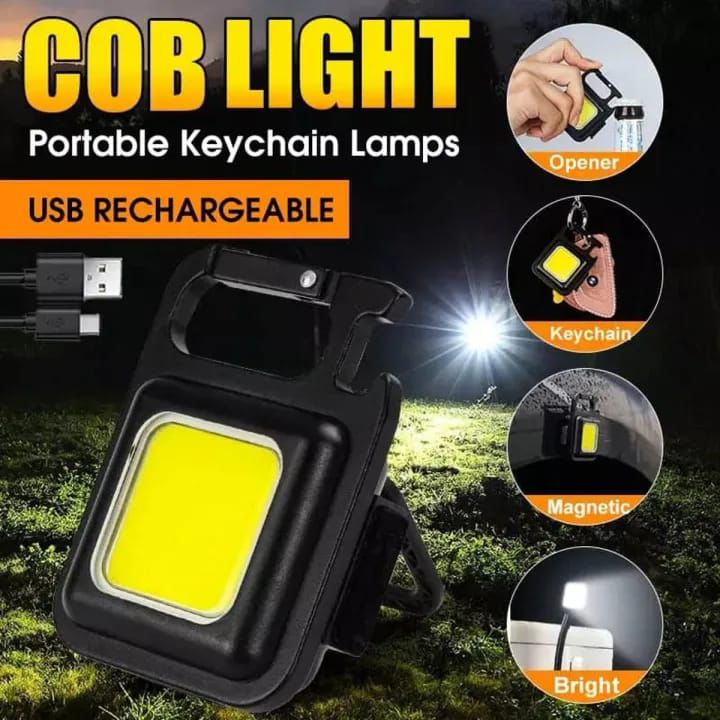 Rechargeable Keychain COB Light | Compact Metal Body LED Torch with USB Charging | Portable Mini Flashlight for Everyday Use