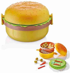 Burger-Shaped Lunch Box for Kids | Fun Tiffin Box with Multi-Layer Compartments | Durable & BPA-Free Food Storage for School & Travel